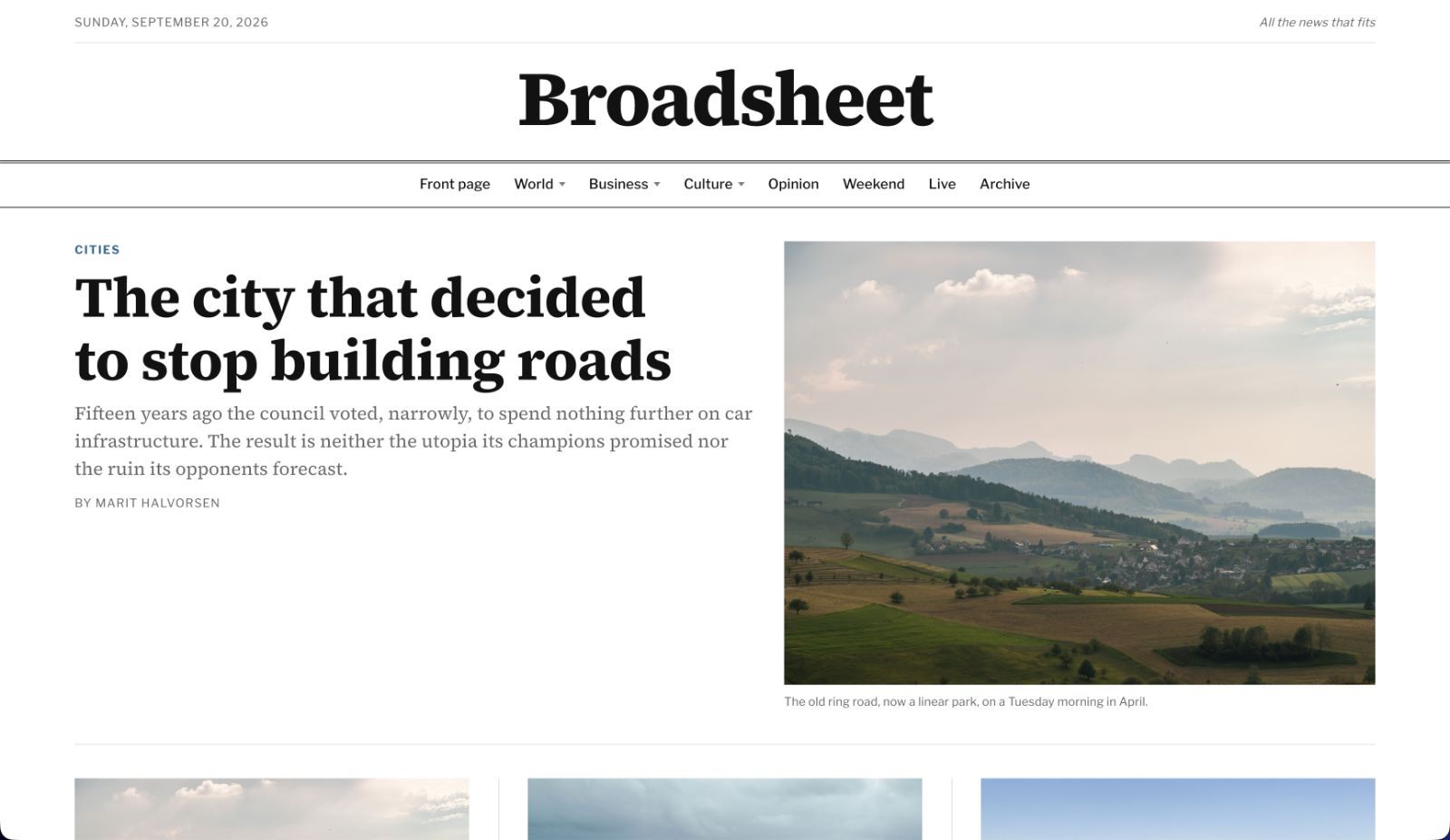 Broadsheet preview
